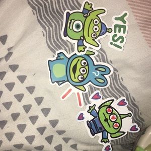 Three alien stickers